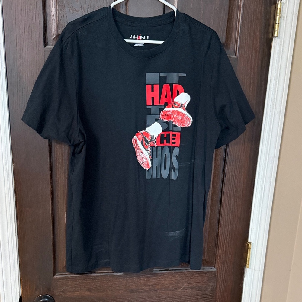 Jordan Black and Red Graphic T-Shirt